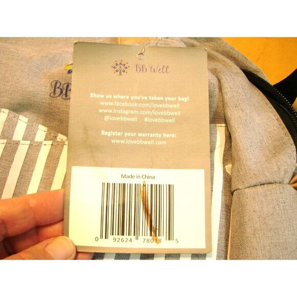 BB Well Diaper Bag Backpack with PEVA Waterproof Changing Pad Spacious Pockets - Picture 9 of 12